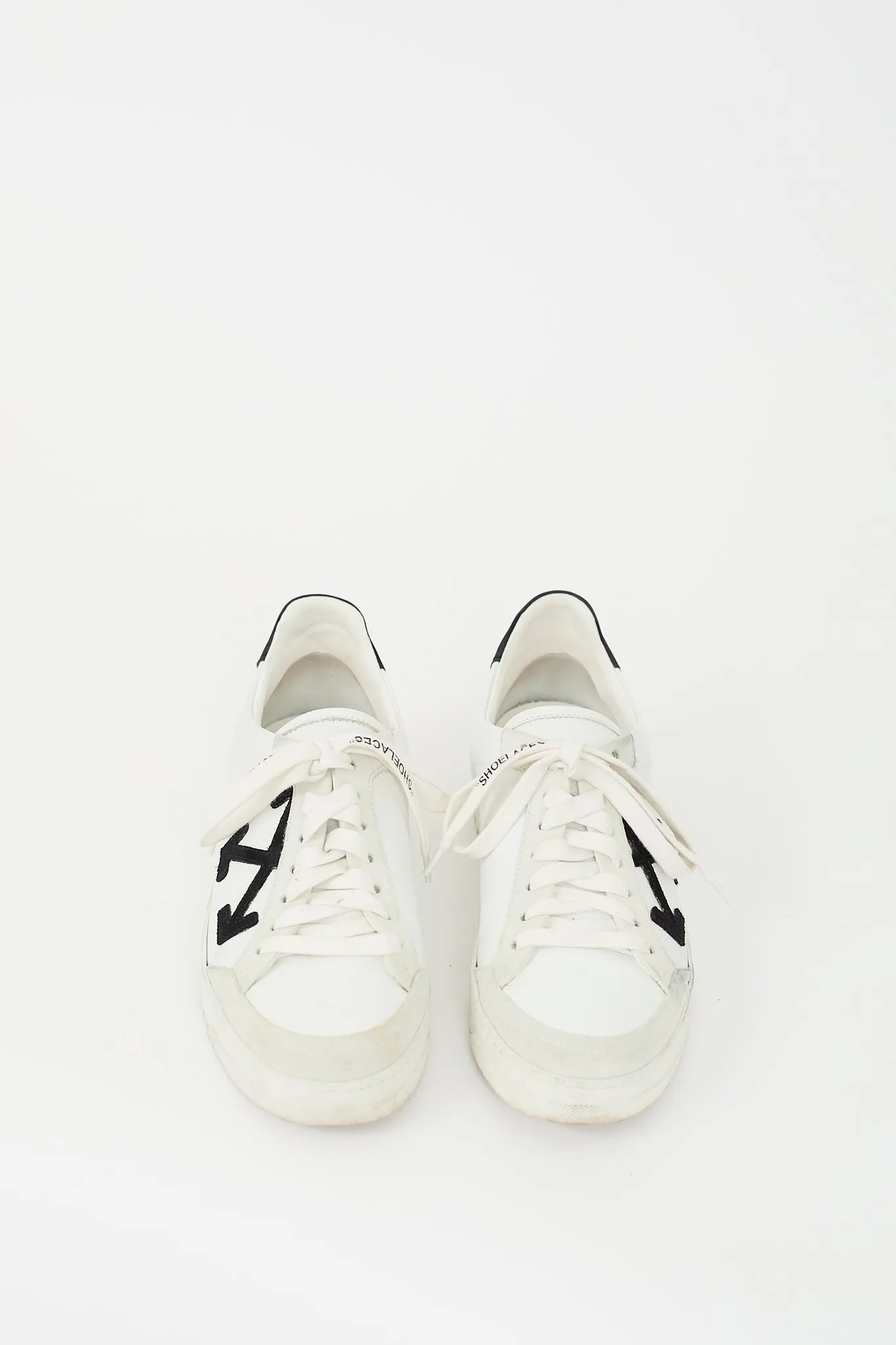 White & Black Leather Cup Sole 2.0 Logo Sneaker