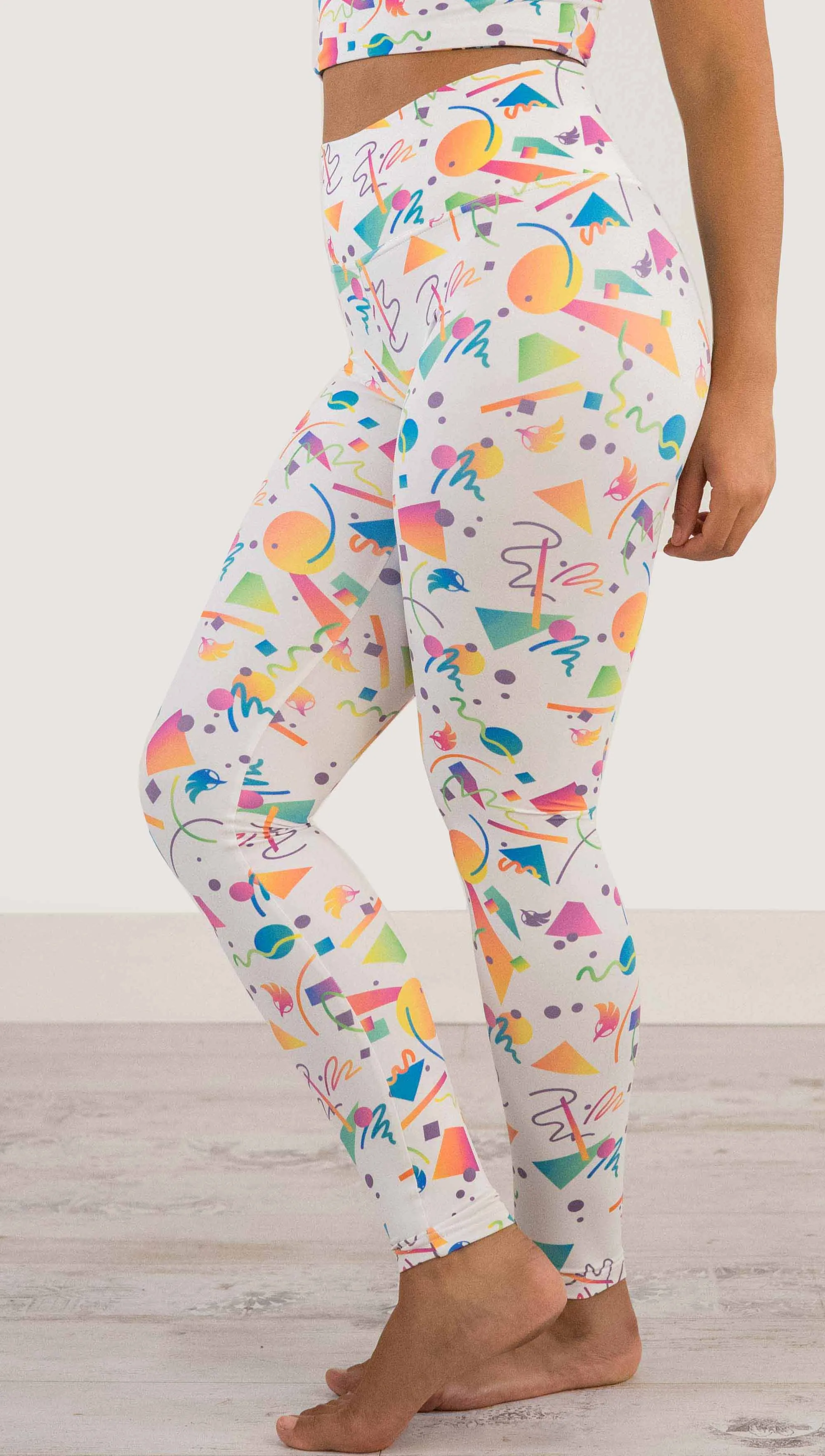 White Confetti - Athleisure Leggings