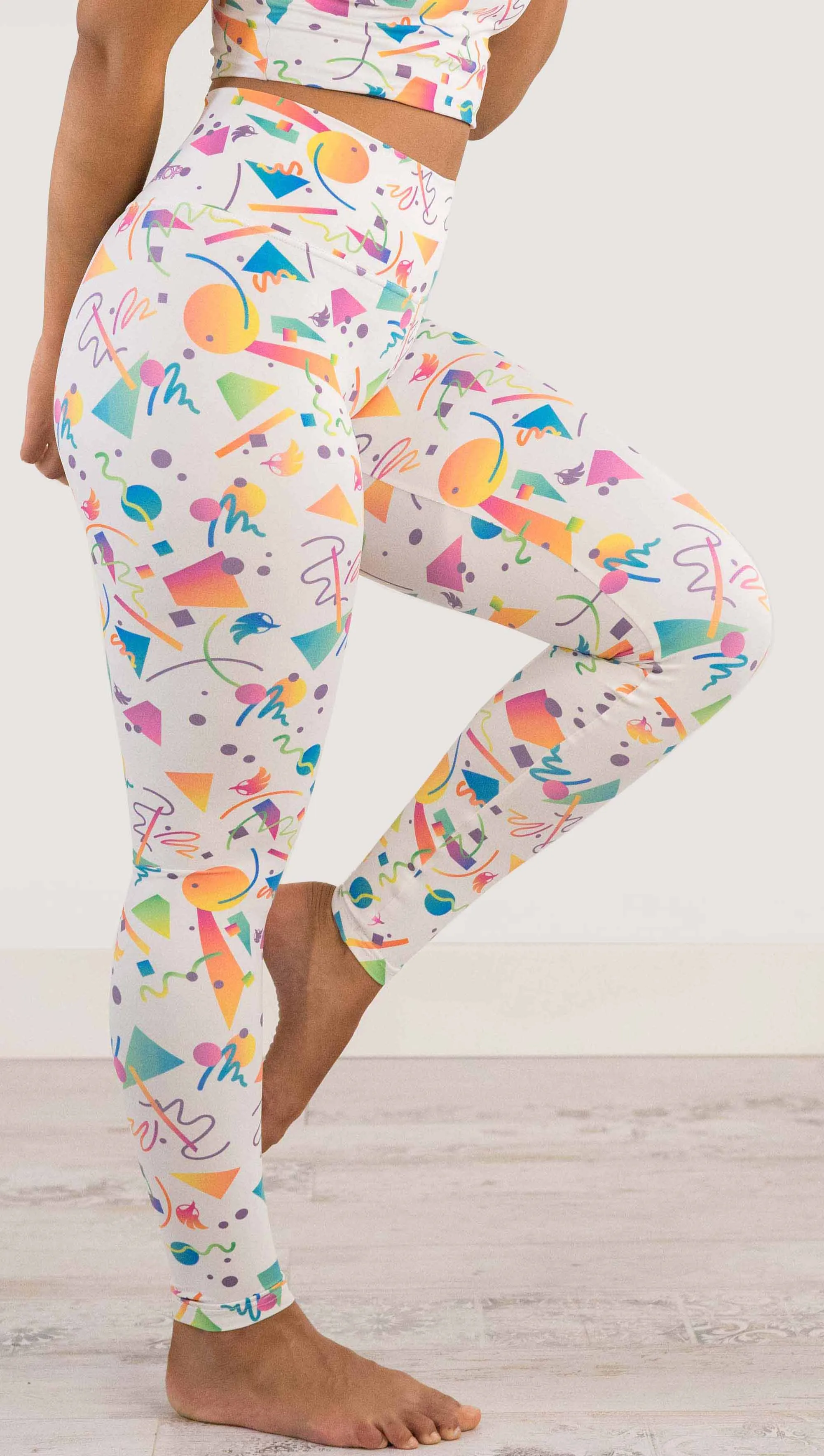 White Confetti - Athleisure Leggings