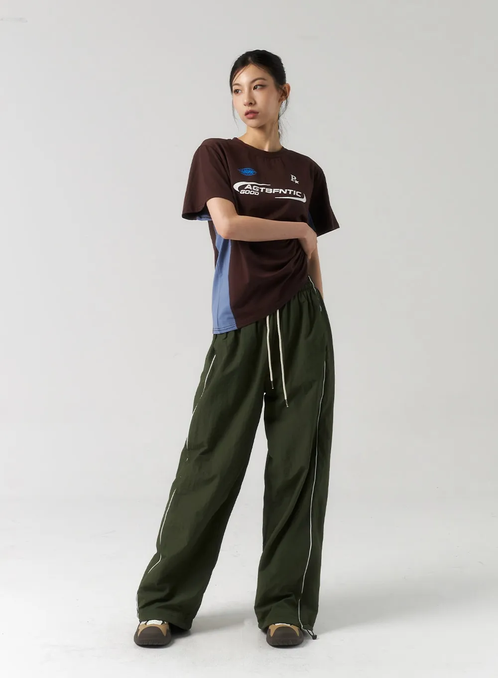 Wide Nylon Track Pants CU321