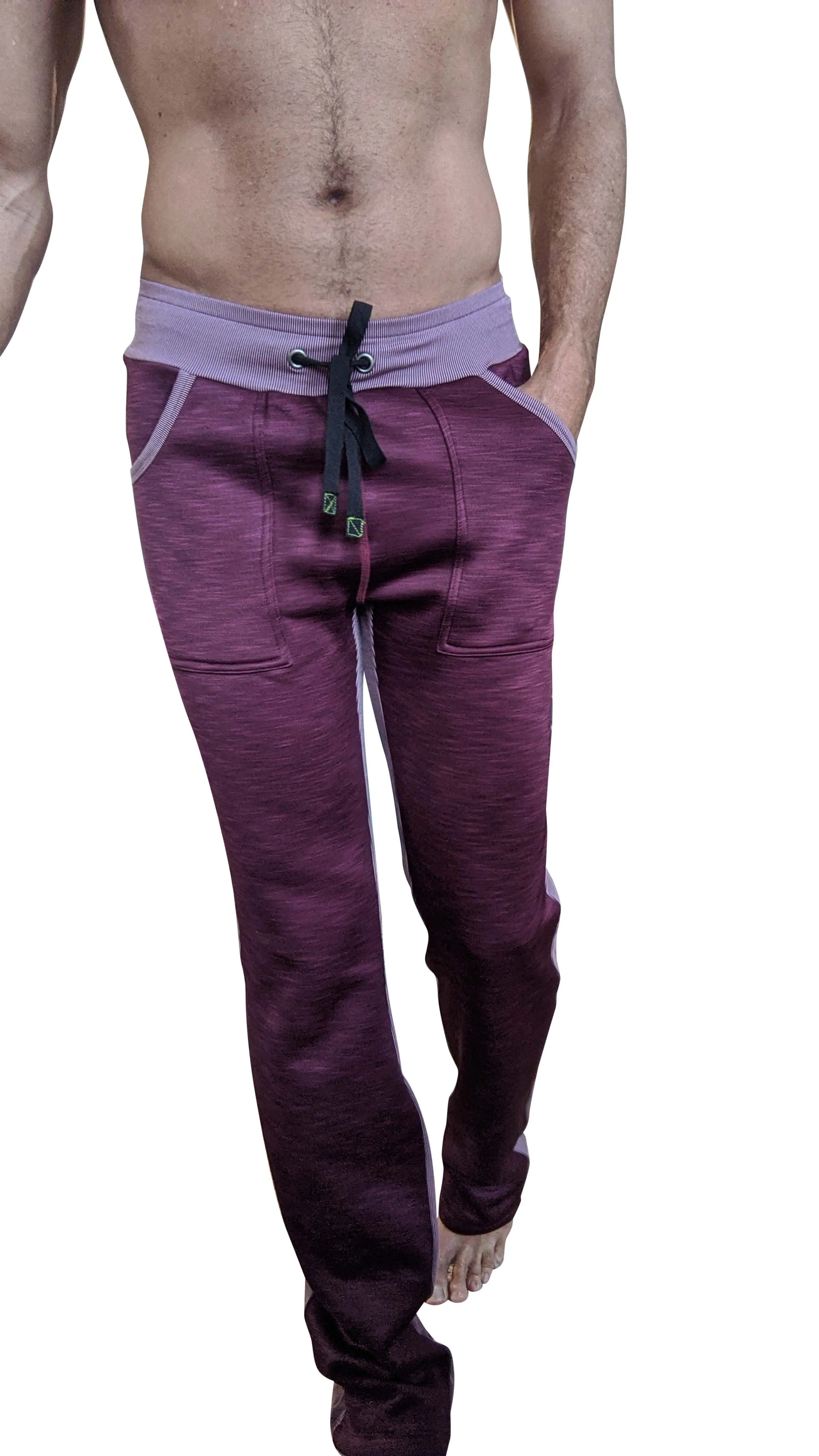 **Winter Collection** Thick-Weight Performance-Luxe-Fleece Track & Lounge Sweat Pant (Plum Purple)