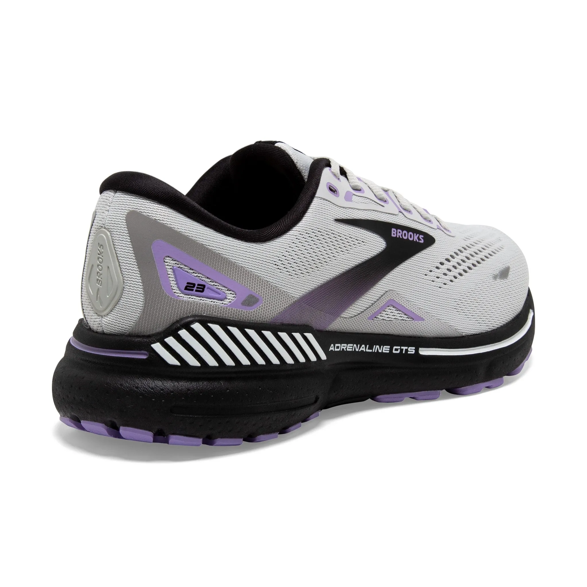 Women's Brooks Adrenaline GTS 23 Running Shoe in Grey/Black/Purple