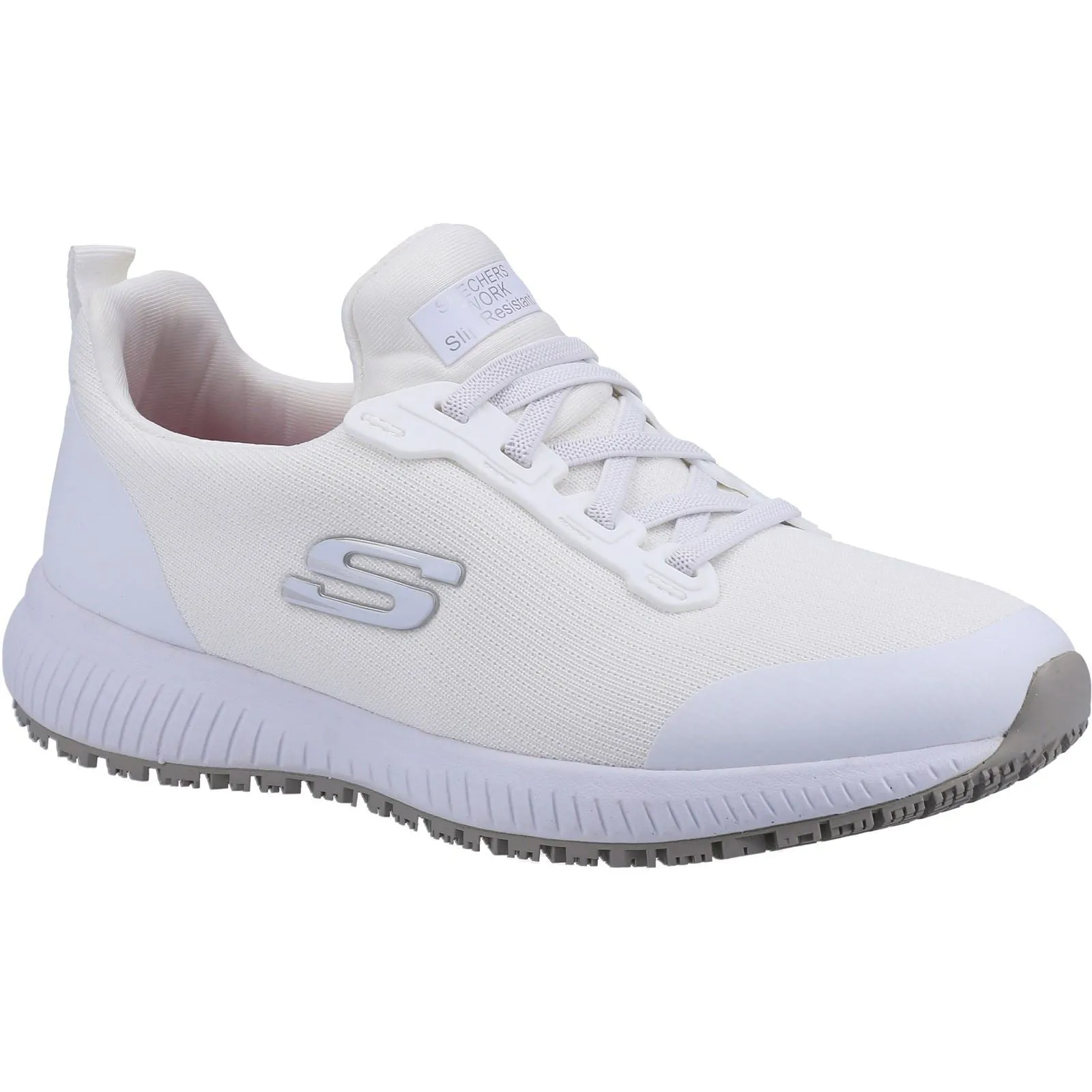 Women's Wide Fit Skechers 77222EC Squad SR Occupational Trainers